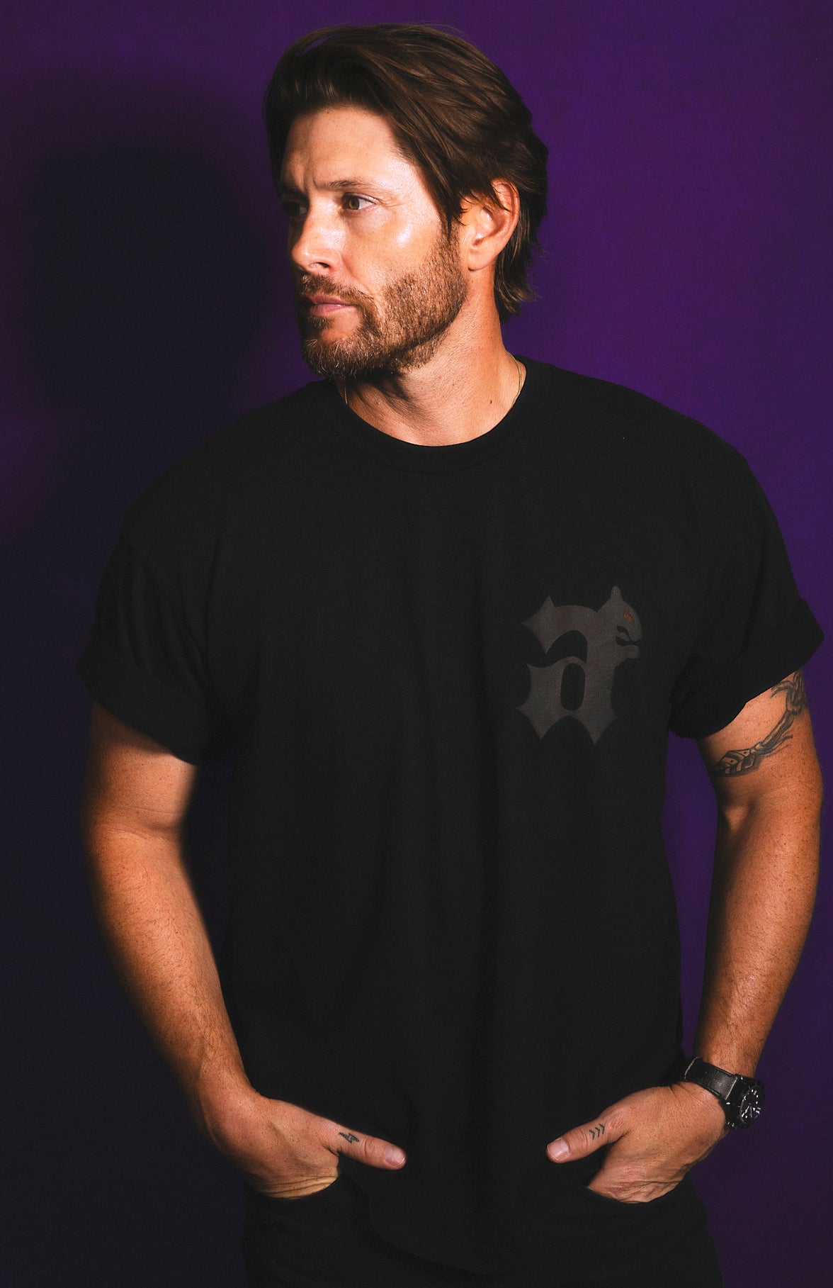 Jensen (CREW A) Ackles Black T-Shirt