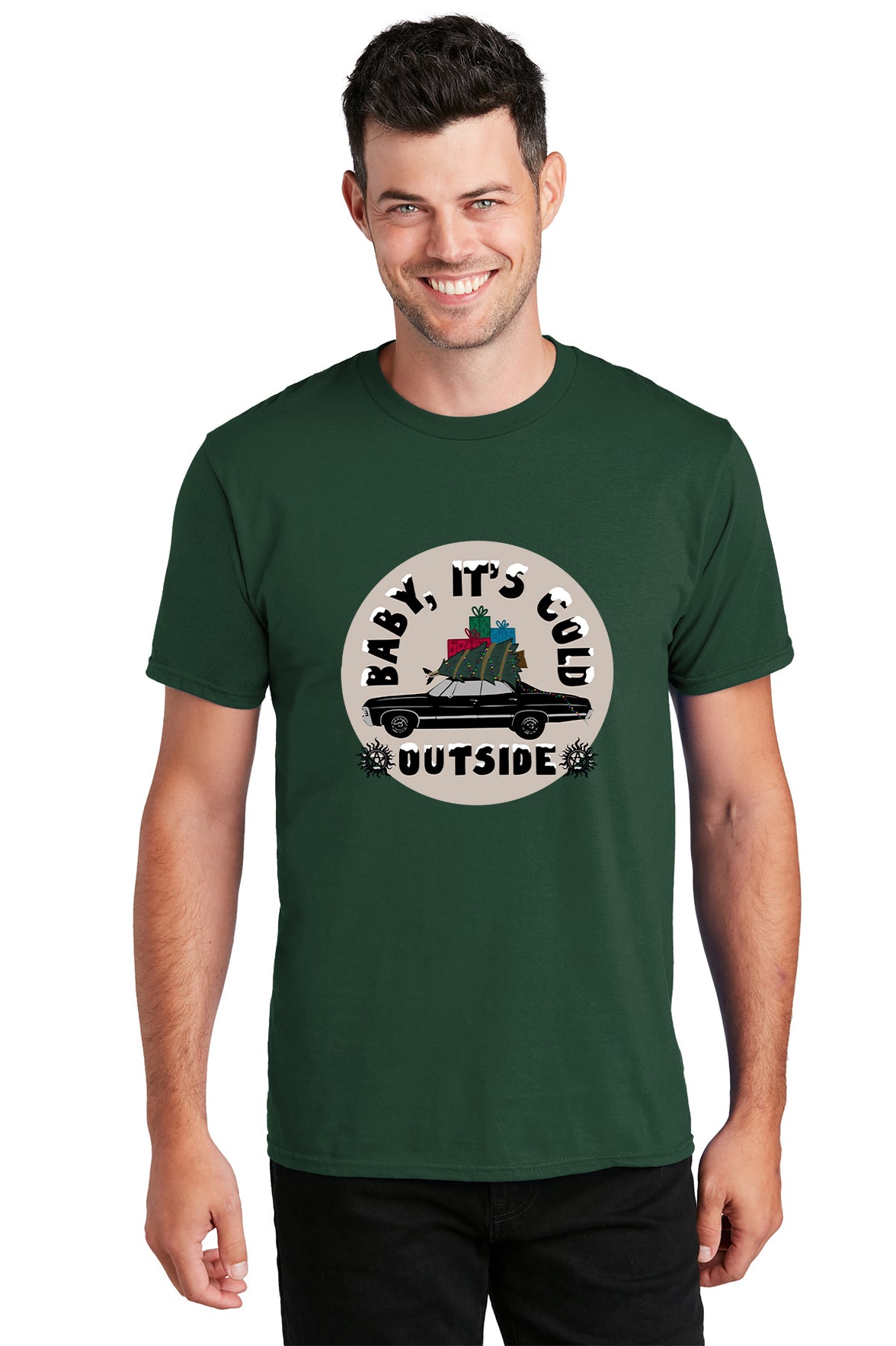 "Baby It's Cold Outside" Green T-Shirt (Unisex) (CE-T59)