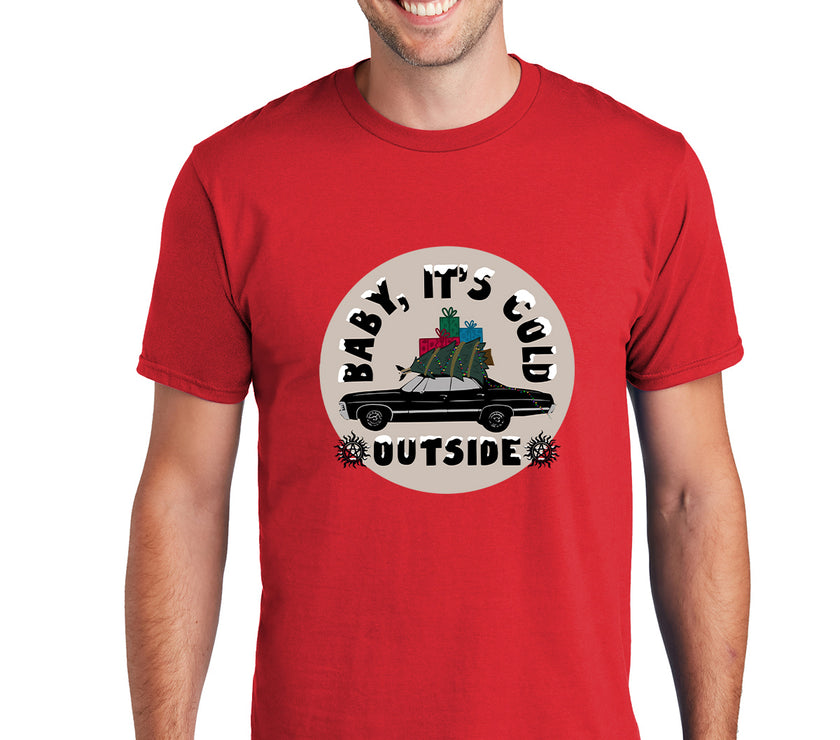 "Baby It's Cold Outside" Red T-Shirt (Unisex)