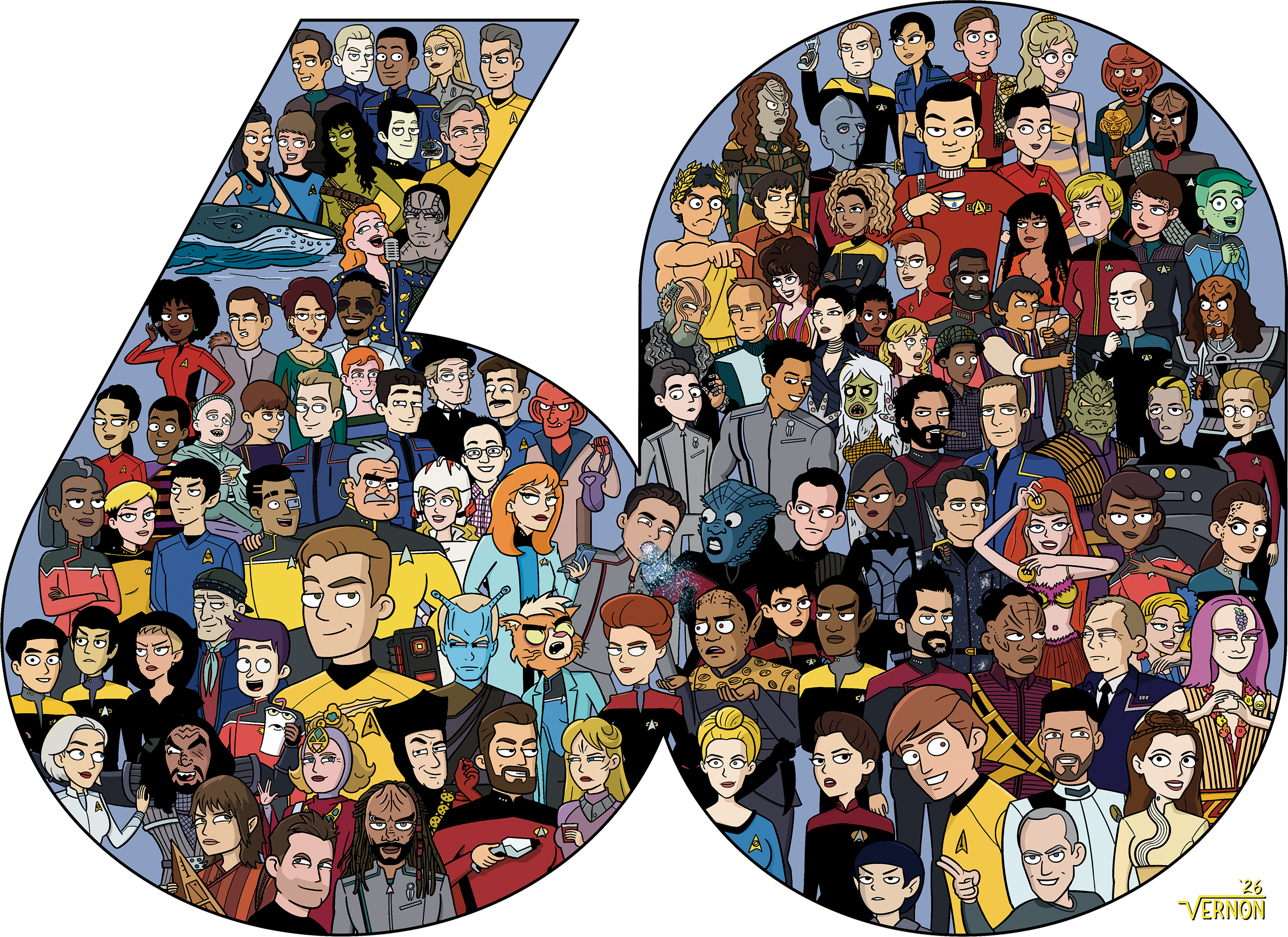Star Trek  60 Years Vernon Art Tee