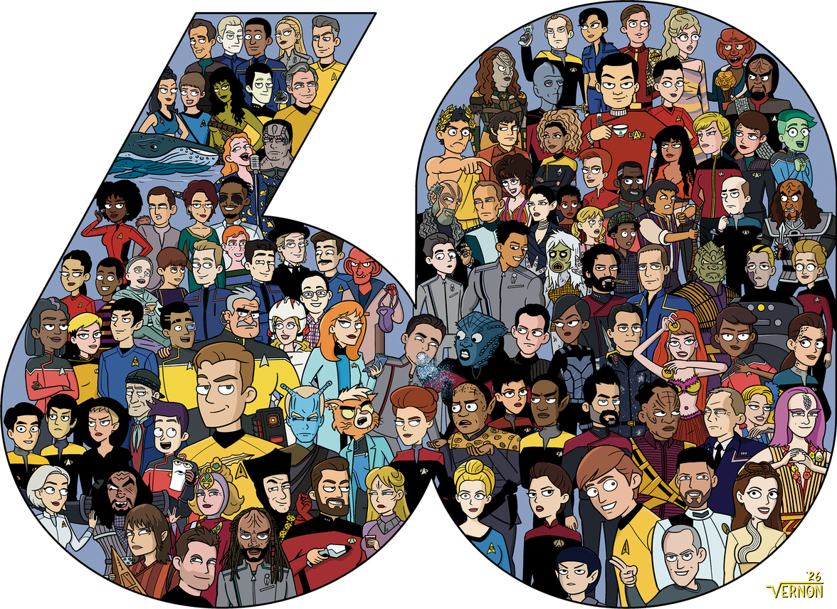 Star Trek  60 Years Vernon Art Tee