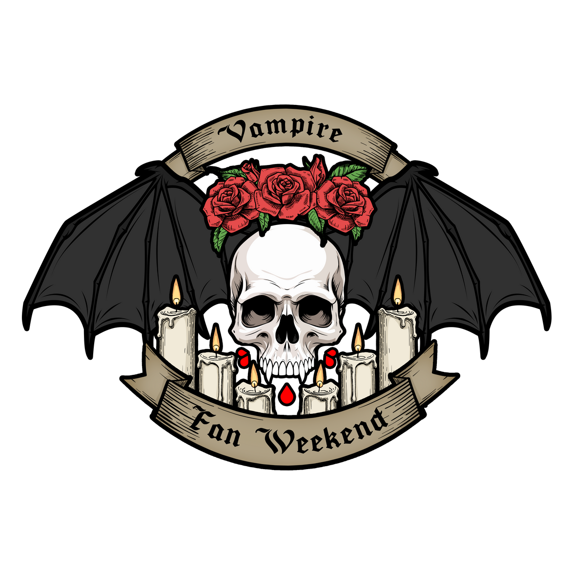 VFW25-T2 Vampire Fan Weekend "Skull" Ringer Style Tee 2025